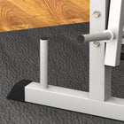 Soozier - Banc de musculation réglable avec support à squat, gris-Tiges sur le cadre pour le rangement des disques de barre de 1 po (2,5 cm) afin de garder les poids organisés 