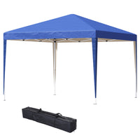 Outsunny - Tente gazébo pliante d'extérieur 10 pi l x 10 pi L - Bleu-Auvent en oxford 210D résistant à l'eau pour protéger contre les rayons UV et réduire la chaleur