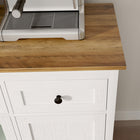 HOMCOM - Buffet 55,1 po L avec rangement et 3 tiroirs - blanc-Assemblage requis 
