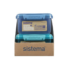 Sistema - Boîte à repas avec couverts - 1.2 L - bleu sarcelle ou bleu assorti-Boîte à lunch avec couteau et fourchette qui se clipsent dans le couvercle, parfaits pour transporter votre nourriture et manger sur le pouce