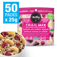 Healthy Crunch - Mélange de fruits et de graines pour coupe glacée au chocolat et aux cerises, 50 unités x 25 grammes-Sans noix