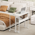 HOMCOM - Bureau pliant à roulettes 31,5 pouces avec sac de rangement - Blanc-Six roulettes pivotantes à 360° facilitent les déplacements, et quatre freins permettent de stabiliser le bureau