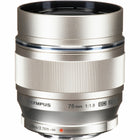 Olympus - Objectif M.Zuiko Digital ED 75 mm f/1.8 - Argent-Distance focale unique de 75 mm