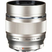 Olympus - Objectif M.Zuiko Digital ED 75 mm f/1.8 - Argent-Distance focale unique de 75 mm