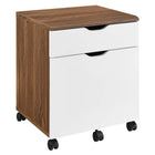 Modway - Envision Bois Ensemble de bureau et d’armoire à dossiers - Blanc noyer-Assemblée requise