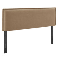 Modway - Camille Mélange de lin rembourré Tête de lit King Size - Amande-Mélange de lin tissé