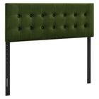 Modway - Emily Velours de performance résistant aux taches Tête de lit King Size, Vert mousse-Velours de performance résistant aux taches