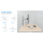 ShoppingAll - Support de bureau pour double écran LCD LED avec 2 options de montage - Blanc-6