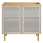Modway - Calla 36" perforé Métal Armoire de toilette de salle de bain (lavabo non inclus) - Chêne-Bassin d’évier non inclus