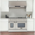 Kucht - 48 po Série KNG Cuisinière Pro Style au gaz propane - Acier inoxydable-Dimensions du produit 27,75 po L x 48 po L x 36 po H