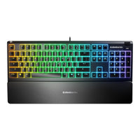 Clavier de gaming RGB Apex 3-Certification de résistance à l'eau et à la poussière                                                        Les accidents arrivent et l’Apex 3 peut y résister.                                                          Illumination RVB à 10 zones                                                                     Choisissez des effets RVB arc-en-ciel éclatants, vos combinaisons de couleurs préférées ou encore des réactions lumineuses lorsque vous êtes attaqué(e). Personnalisez l’