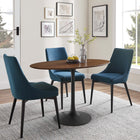 Modway - Lippa Ovale de 48 po Bois Table à manger, Noyer noir-Socle métallique résistant aux éclats