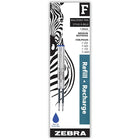 Zebra - Recharge F-Refill Medium Point – paquet de 2 – bleu-Recharge de stylo à bille, encre bleue
