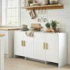 HOMCOM - Buffet moderne 60 po pour téléviseurs jusqu’à 72 po avec portes à fermeture douce - grain de bois blanc-Le dessus de 60 po de large accueille la décoration ou les essentiels de divertissement 