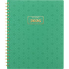 AT-A-GLANCE - Agenda hebdomadaire/mensuel BADGE géo 2026 - 11 po H x 8 1/2 po l - vert - bilingue-13 mois : janvier 2026 à janvier 2027
