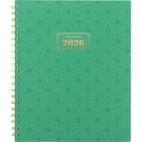 AT-A-GLANCE - Agenda hebdomadaire/mensuel BADGE géo 2026 - 11 po H x 8 1/2 po l - vert - bilingue-13 mois : janvier 2026 à janvier 2027