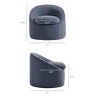 Modway - Sadie Slipcover Mélange de lin Chaise d’accent ronde - Denim-Tissu en mélange de lin