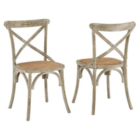 Modway - Gear Fauteuil d’appoint de salle à manger Ensemble de 2 - Gris-Jambes effilées