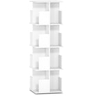 HOMCOM - Tour de Bibliothèque pivotante à 4 niveaux - grain de bois blanc-Doté d'une base rotative à 360° pour un accès facile à tous les livres 