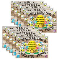 Ashley Productions - Smart Poly Tapis de souris pour ordinateur - 8" x 10" - Chaque abeille occupée est la bienvenue ici - Paquet de 10-Commencez votre journée du bon pied avec ces accessoires élégants et fonctionnels qui arborent des citations inspirantes et des expressions positives.
