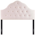 Modway - Sovereign Touffe de diamant Performance Velvet Tête de lit Queen, Rose-Tissu résistant aux taches