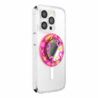 PopSockets - PopGrip pour MagSafe rond avec anneau adaptateur Pink Relief-Retirez facilement le dessus pour recharger votre téléphone sans fil.