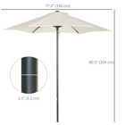 Outsunny - Parasol de patio avec 6 baleines - 6,6 pi - blanc crème-Structure en aluminium pour maintenir le parasol droit, reliée à la toile par six baleines