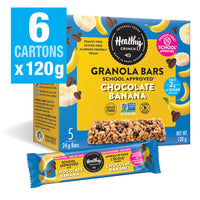 Healthy Crunch - Barres granola chocolat-banane- 24 gr - Paquet de 30-Sans gluten