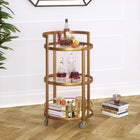 Hudson&Canal - Chariot de bar rond Hause 21"W - Laiton-Caractéristiques assemblage facile