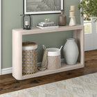 Hudson&Canal - Console Kellan , 132 cm de largeur, blanc aulne-Finition en blanc aulne aspect bois