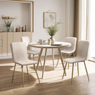 FurnitureR - Chaise de salle manger rose - ensemble de 4 - beige-Oui