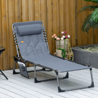 Outsunny - Chaise longue d’extérieur - chaise longue pliante - gris-Conception pliable pour un transport facile et un rangement compact