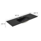 Modway - Cayman Bassin simple 48" Lavabo de salle de bain in Noir-Construction en céramique