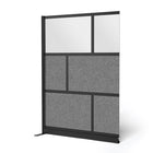 Luxor - Mur modulaire 53 x 70 - Extension de cadre noir segmenté, acrylique givré, PET gris frais-Crée une intimité semi-permanente dans les espaces partagés