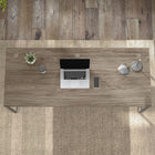 Bush Business Furniture - Table d'ordinateur hybride 72 po L x 30 po P, hickory moderne (HYD373MH)-Le bureau comprend trois œillets de gestion des câbles intégrés pour garder les cordons et les câbles hors de portée