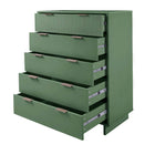 Manhattan Comfort - Granville commode haute moderne 37,8 po - vert sauge-Doté d'une épaisseur de panneau de 25 mm, fabriqué en bois massif de haute qualité et d'une façade de tiroir nervurée en bois massif