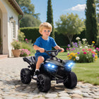 Qaba - VTT pour enfants à 4 roues alimenté par batterie 6V avec musique et phares à DEL - noir-Fabriqué en métal robuste et en PP pour une expérience sûre et stable 
