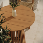 Modway - Lane Rond de 35 pouces Terrasse extérieure Bois de teck Bar Table - Naturel-Grains de bois naturels