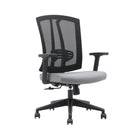 Brassex - Milos Chaise de bureau - grise/noire-La conception ergonomique comprend une assise en mousse haute densité et des accoudoirs réglables pour soutenir votre corps, même pendant vos journées les plus longues