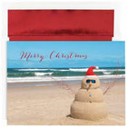 JAM Paper - Ensemble de cartes de Noël - Bonhomme de neige plage - paquet de 18-Couleur : bonhomme de neige de plage.