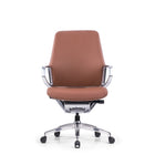 DecentLiving - Chaise de bureau à hauteur standard - Marron-Chaise de bureau en cuir véritable haut de gamme