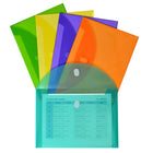 C-Line - Enveloppes réutilisables XL, fermeture de crochet et de boucle, 8 1/2 x 11, couleurs assorties, 10 par pack, 2 packs-Chargement latéral pour plus de commodité