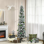 HOMCOM - Arbre de Noël Artificiel 7 Pieds à Branches Réalistes Vert-La forme de crayon ne prend pas beaucoup de place sur le sol ou sur la table, ce qui convient aux petites pièces ou à un deuxième arbre de Noël dans une entrée 