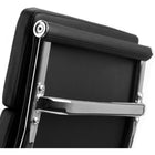 Plata Import - Chaise de bureau Plata Import - Paco en cuir PU à dossier haut en mousse avec cadre en métal, Noir-Asiatique 22 po x 23 po; Retour 23-28 H