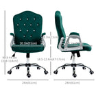 Vinsetto - Chaise de bureau avec hauteur et inclinaison réglables - vert-Dossier moyen, accoudoirs rembourrés et mousse pour soutien et confort