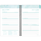 Staples - Agenda scolaire hebdomadaire/mensuel marbre 2024-2025 - 5 1/2 po x 8 1/2 po - sarcelle - bilingue-Couverture en polypropylène à motif marbré