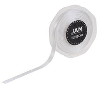 JAM Paper - Ruban de satin double face - 3/8" de large x 25 m - Blanc-Couleur: Blanc