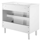 Modway - Calla 36" perforé Métal Vanette de salle de bain - Blanc blanc-Construction en panneaux de particules