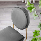 Modway - Craft Performance Velvet Fauteuils d’accompagnement à manger Ensemble de 2 - Gris or-Capacité de poids de la chaise : 330 lb.