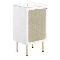Modway - Chaucer 18" Vanette de salle de bain - Blanc blanc-MDF et panneau de particules